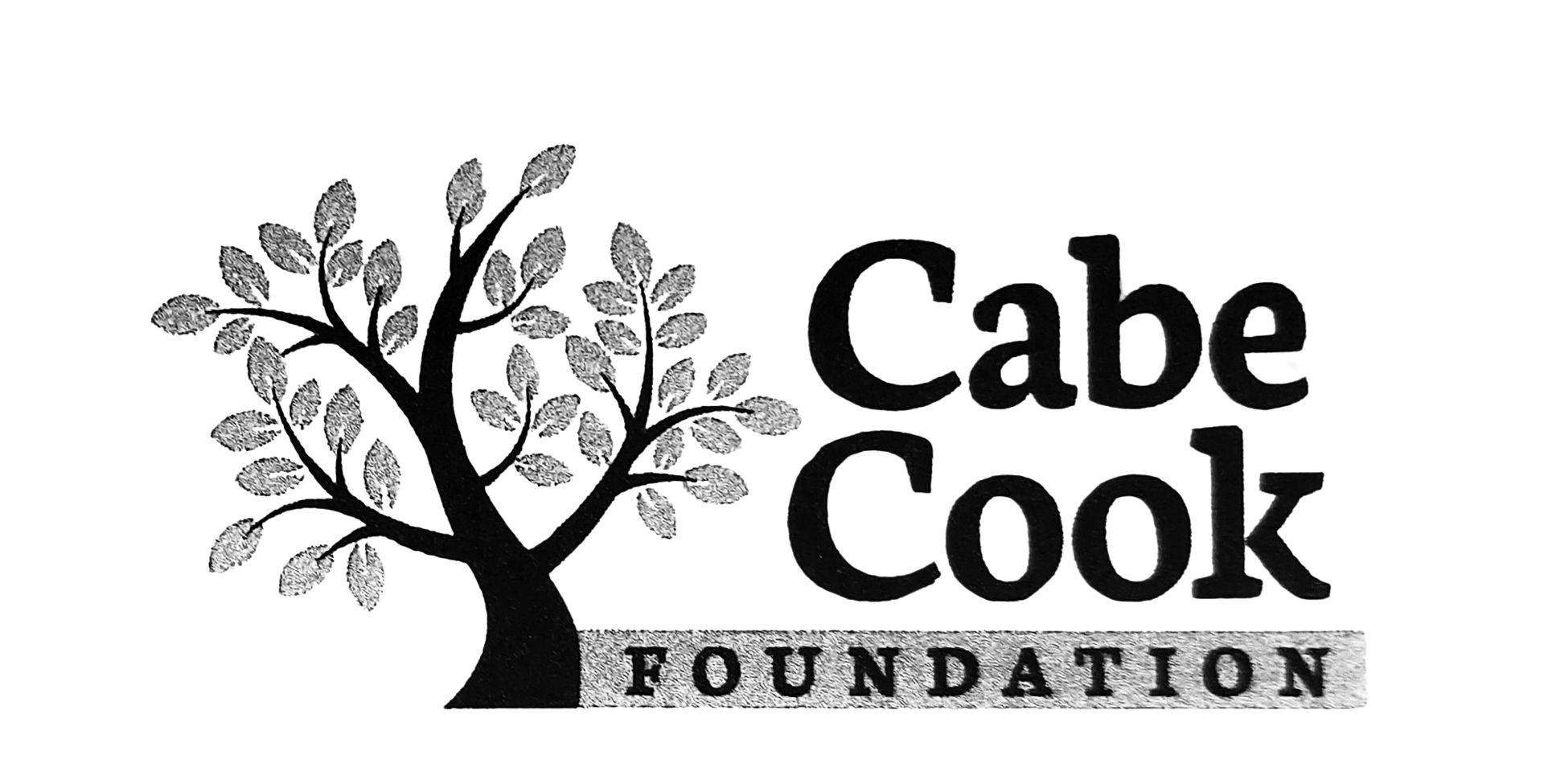 Cabo Cook Foundation logo with a black tree and stylized text on a white background