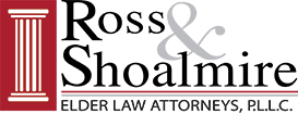 Ross & Shoalmire Elder Law Attorneys, P.L.L.C. logo with red column icon and black text