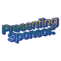 Blue-and-green stylized text reading “Presenting Sponsor” on a white background