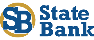 State Bank logo with blue “SB” in a gold circle and blue “State Bank” text