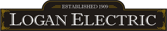 Logan Electric logo with “Established 1949” in gold on a black background