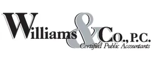 Logo for Williams & Co., P.C., Certified Public Accountants. Features