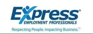 Express Employment Professionals logo in blue and green with the tagline “Respecting People. Impacting Business.”