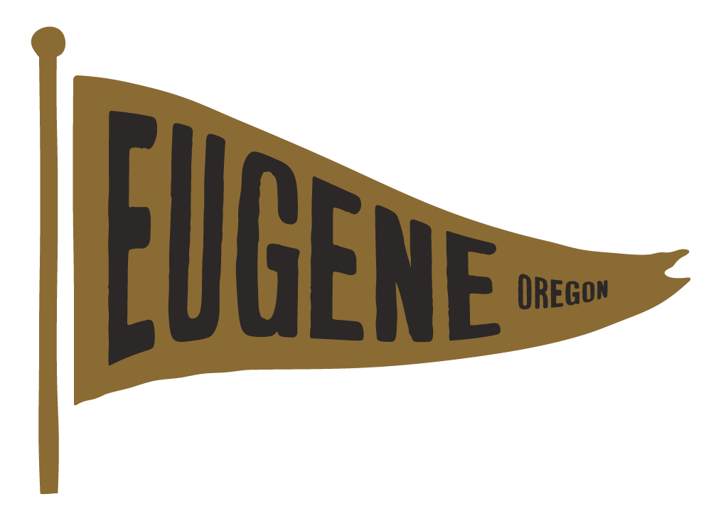 A pennant that says eugene oregon on it