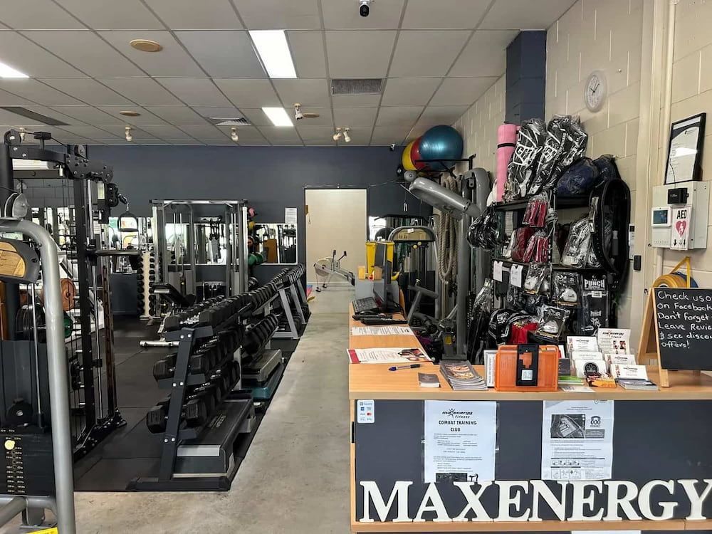 A Gym With A Sign That Says Maxenergy On It — Maxenergy Fitness In Smithfield, QLD