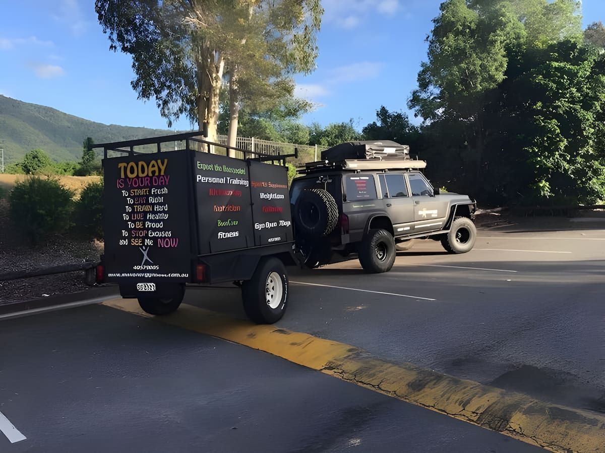 A Black Trailer With The Word Today Written On It — Maxenergy Fitness In Smithfield, QLD