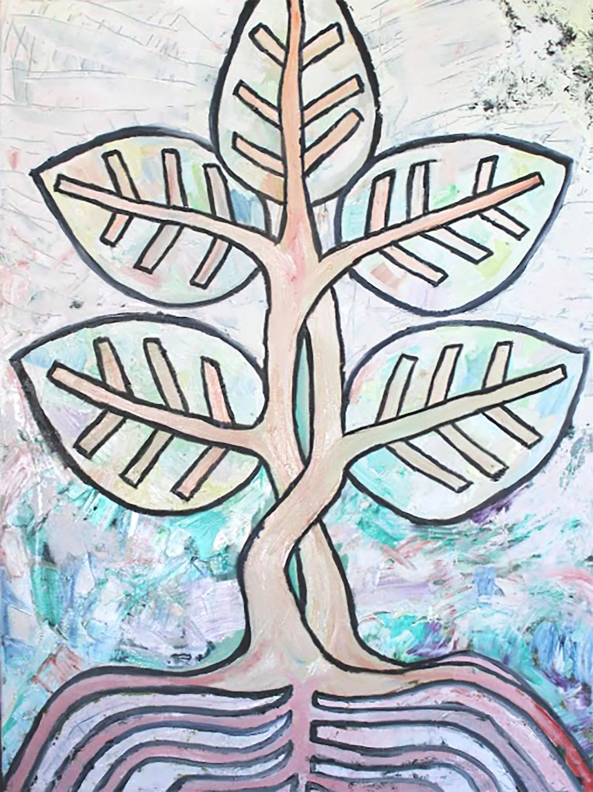 Tree of Melanie oil painting by Mel Ohlinger. A Wisconsin Artist, Navy Veteran Artist, Woman Artist