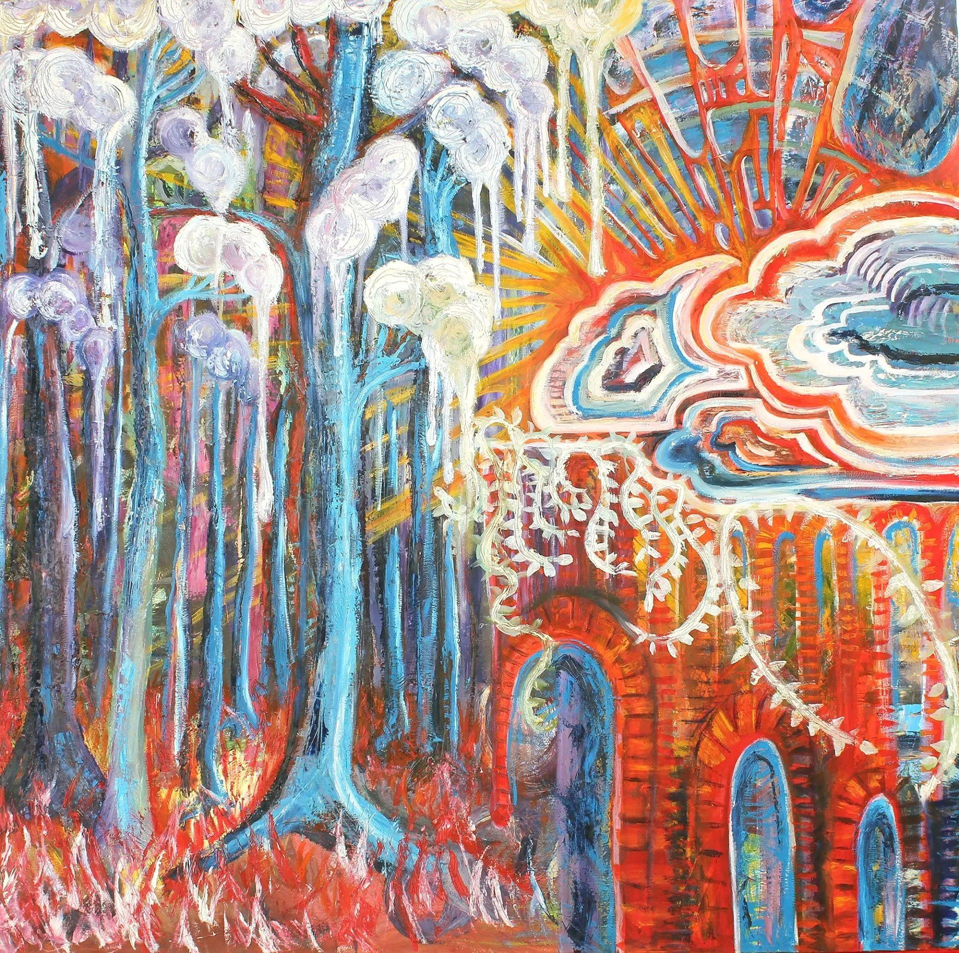 Finding Om oil painting by Mel Ohlinger. A Wisconsin Artist, Navy Veteran Artist, Woman Artist