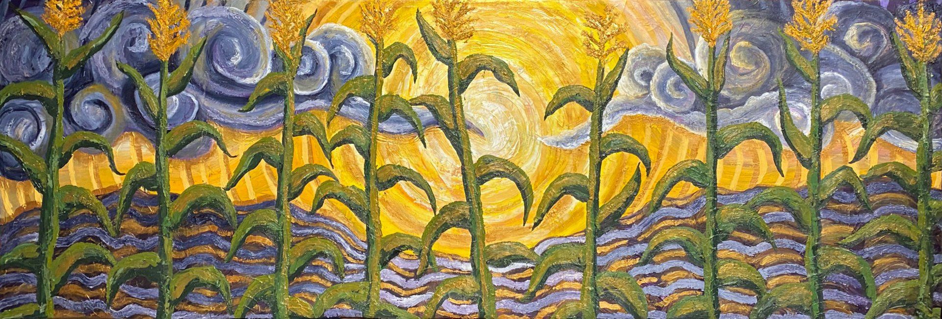 sunset of our rights oil painting by Mel Ohlinger veteran artist neenah wisconsin woman artist