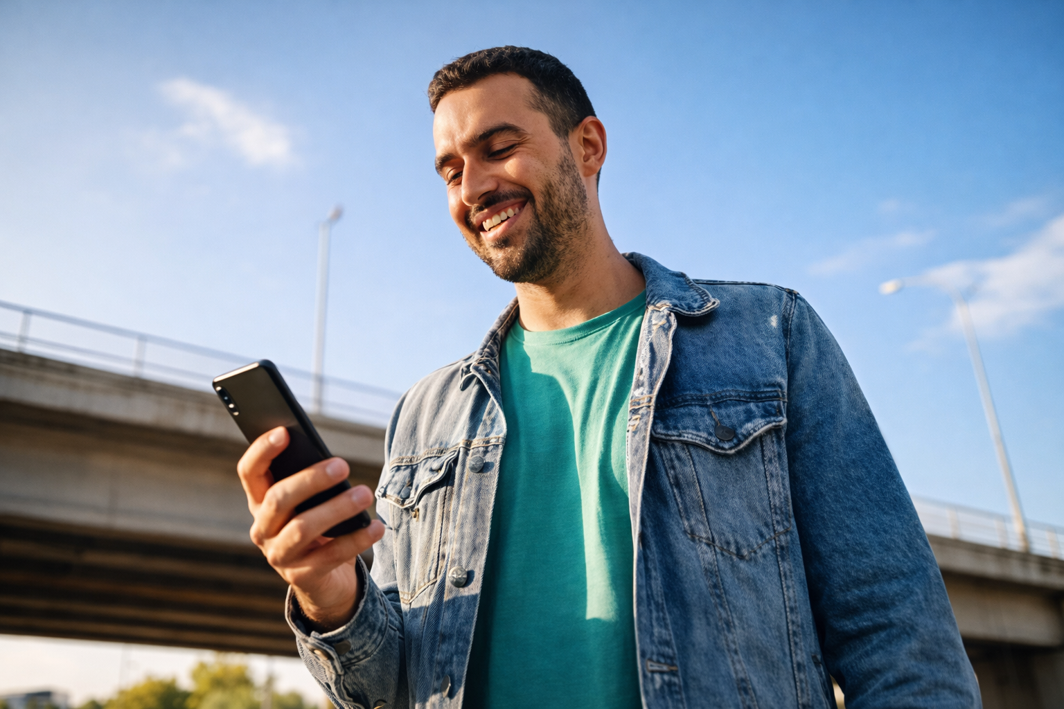 Persona utilizando abea desde su celular