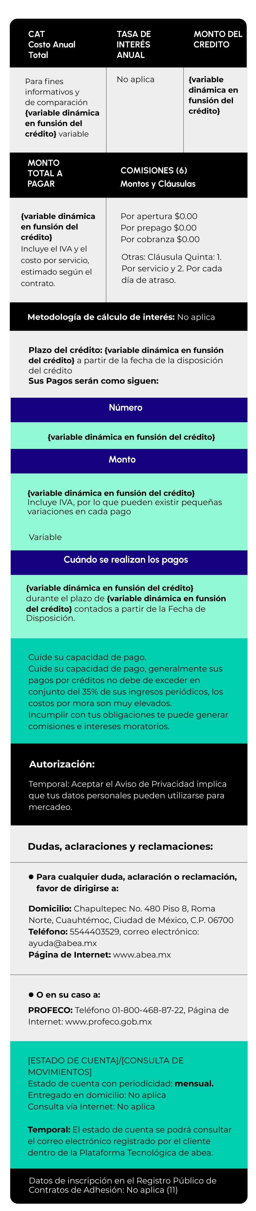 Collage vertical de pantalla de la aplicación con secciones  muestran bloques de texto y gráficos.