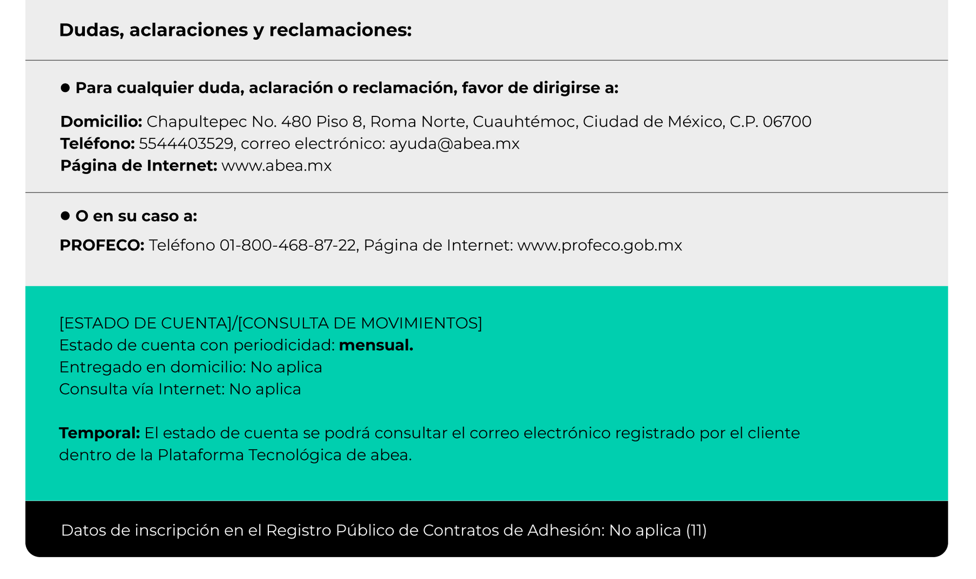 Página web francesa con texto en viñetas, una sección resaltada en color verde azulado y una barra de pie de página negra.