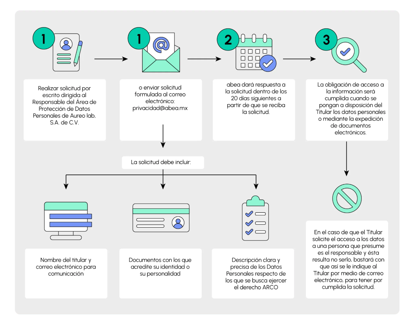 Infografía que muestra un flujo de trabajo de revisión de documentos de 5 pasos.