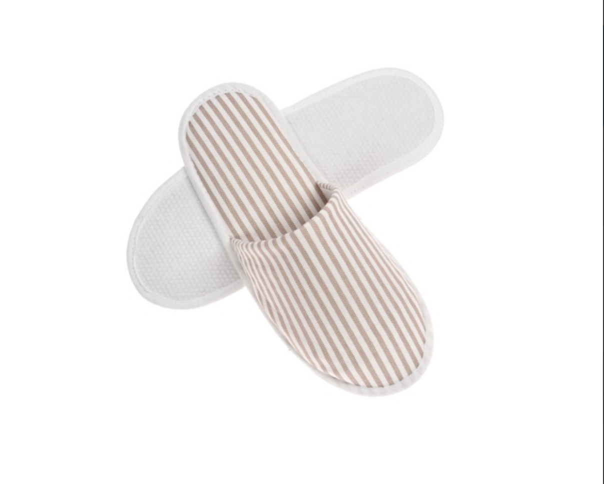 hotel stripes cotton slippers