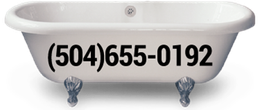 Bathtub with Phone Number — Mandeville, LA — Premier Refinishing Bathtub with Phone Number — Mandeville, LA — Premier Refinishing