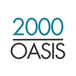 2000 OASIS logo in teal and black text on a white background