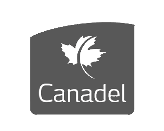 A logo for canadal with a maple leaf on it