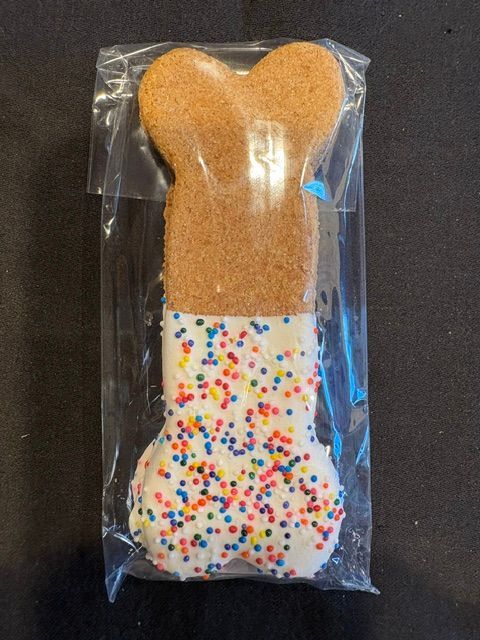 Peanut Butter Bone with Yogurt  with sprinkles - Large Size  2 Pc.