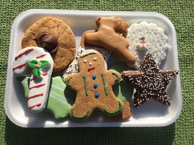 Christmas Peanut Butter Cookies with Carob and Yogurt. 8 pc. Assorted