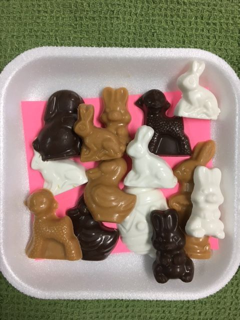 Candy - Easter Shaped Carob, Yogurt, Peanut Butter Candy Tray 2 oz.