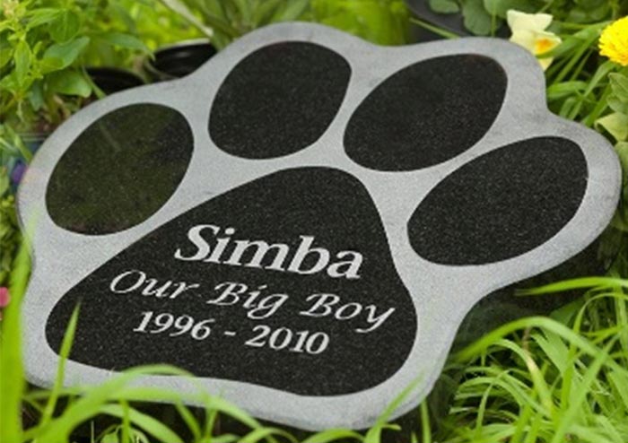 Paw Shaped Granite Plaque (Large)