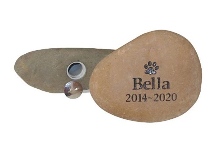 Tumbled River Stone with Receptacle (Small)