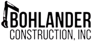Bohlander Construction, Inc. logo in black text with a hook-shaped icon on a white background