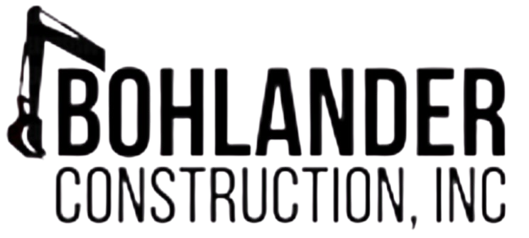 Bohlander Construction, Inc. logo in black text with a hook-shaped icon on a white background