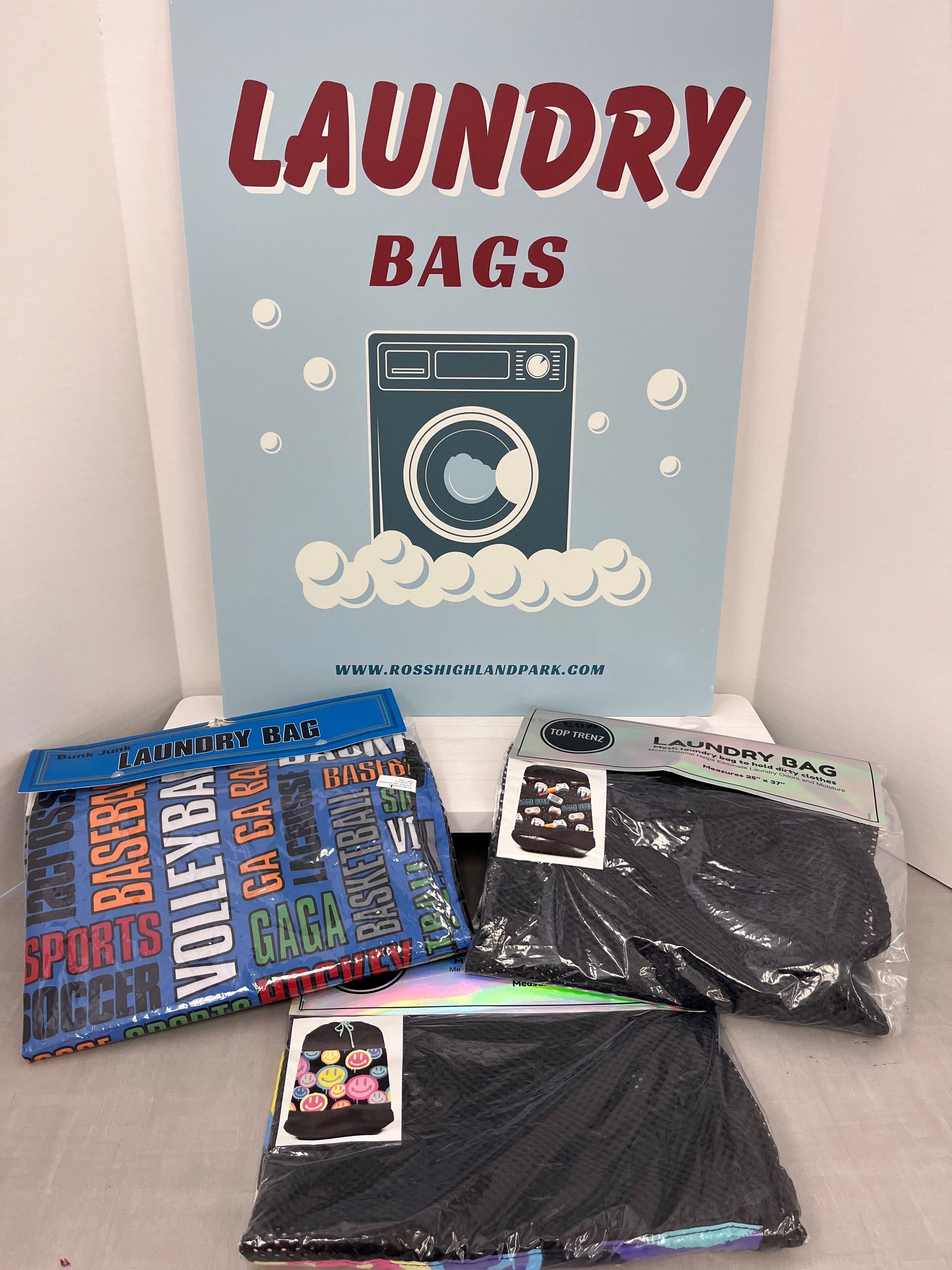 a laundry bag with a picture of a washing machine on it