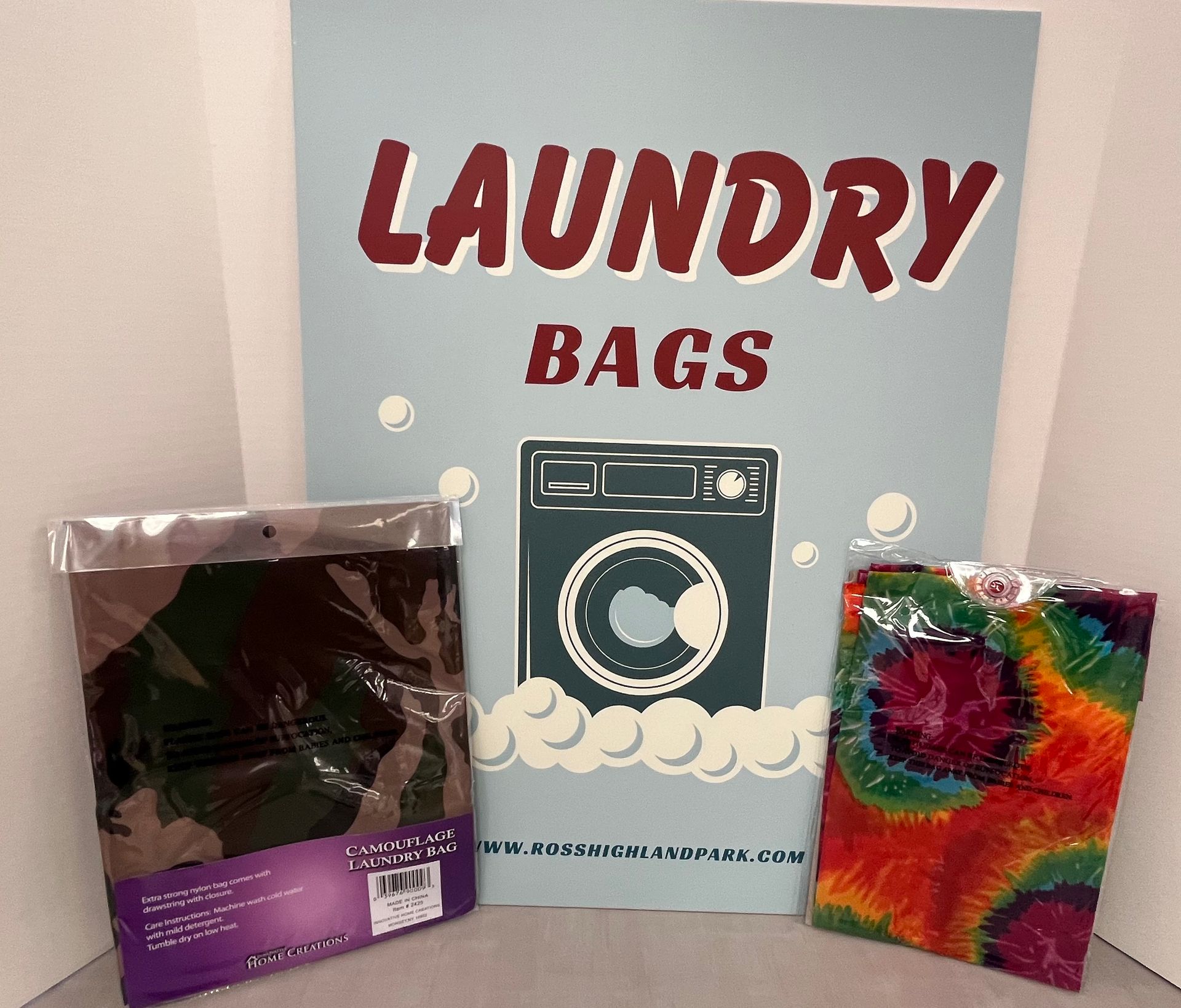 a sign that says laundry bags on it