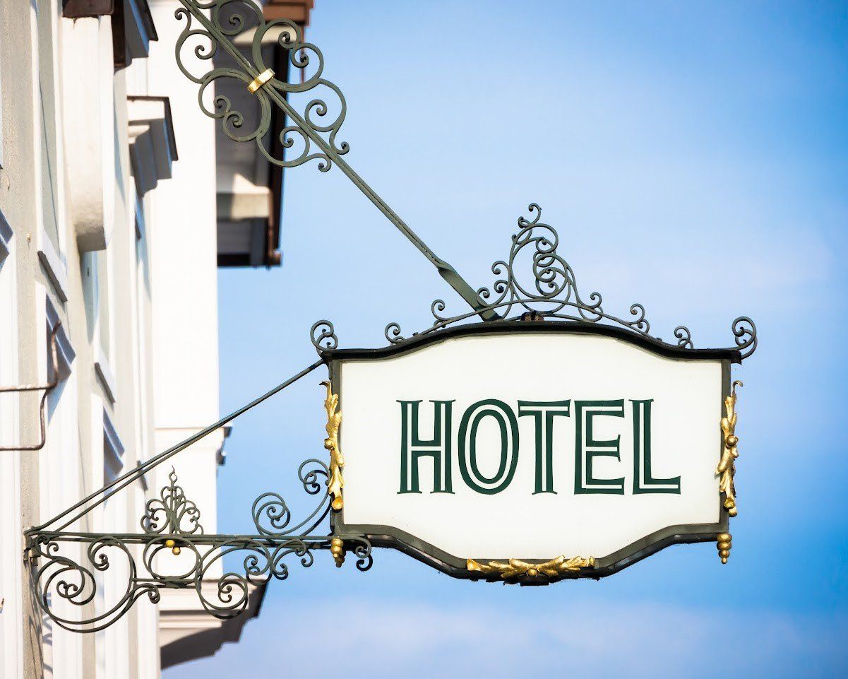 Hotel sign with