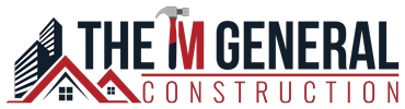 The M General Construction logo with red roof icon and black-gray text on a white background