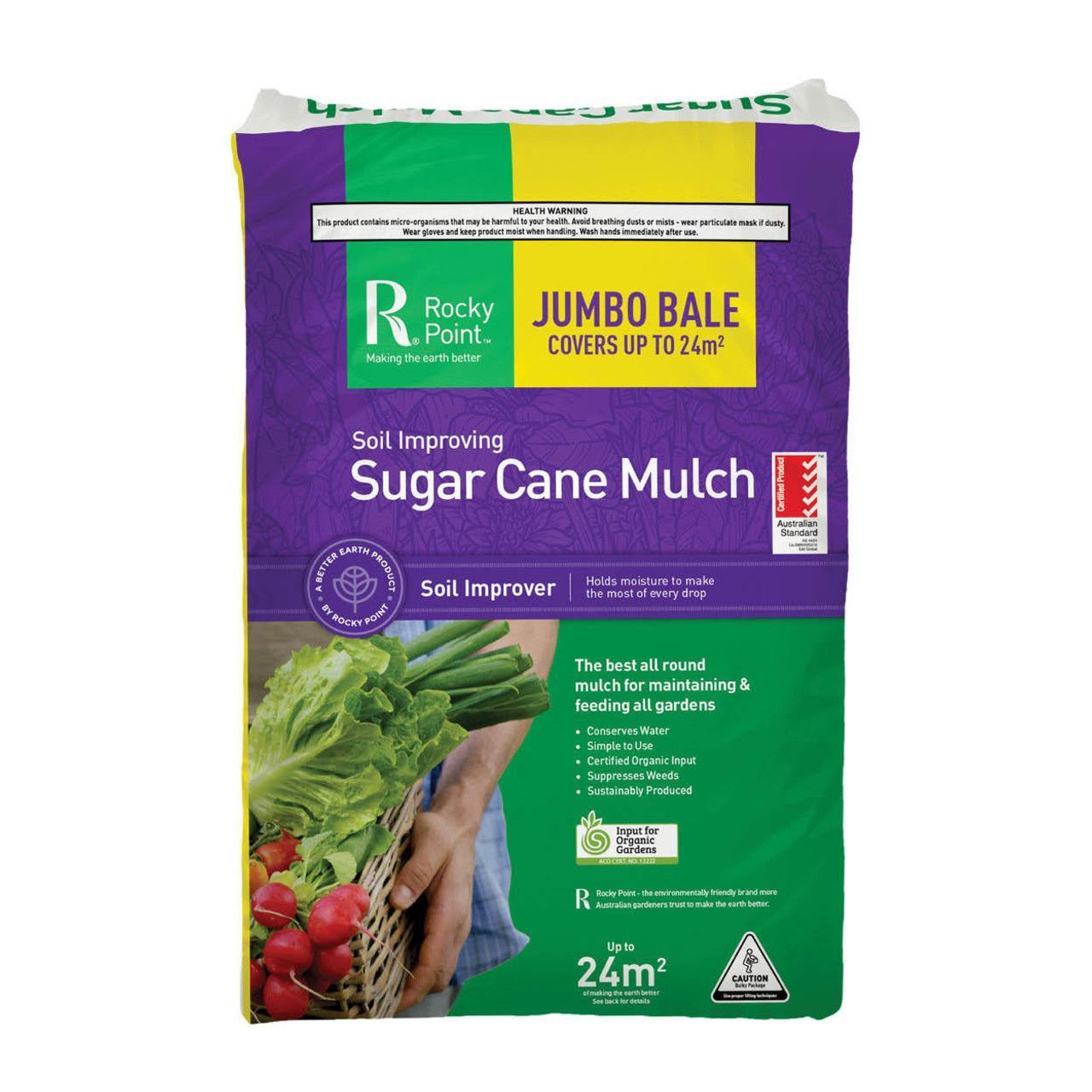 A Bag of Sugar Cane Mulch That is Jumbo Bale — Beehive Property Maintenance in Emerald, QLD