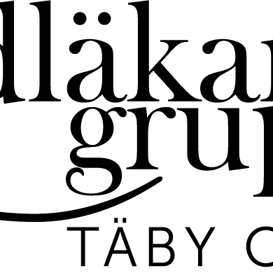 Logo for Tandläkargruppen Täby Centrum, svart text på vit backgrund