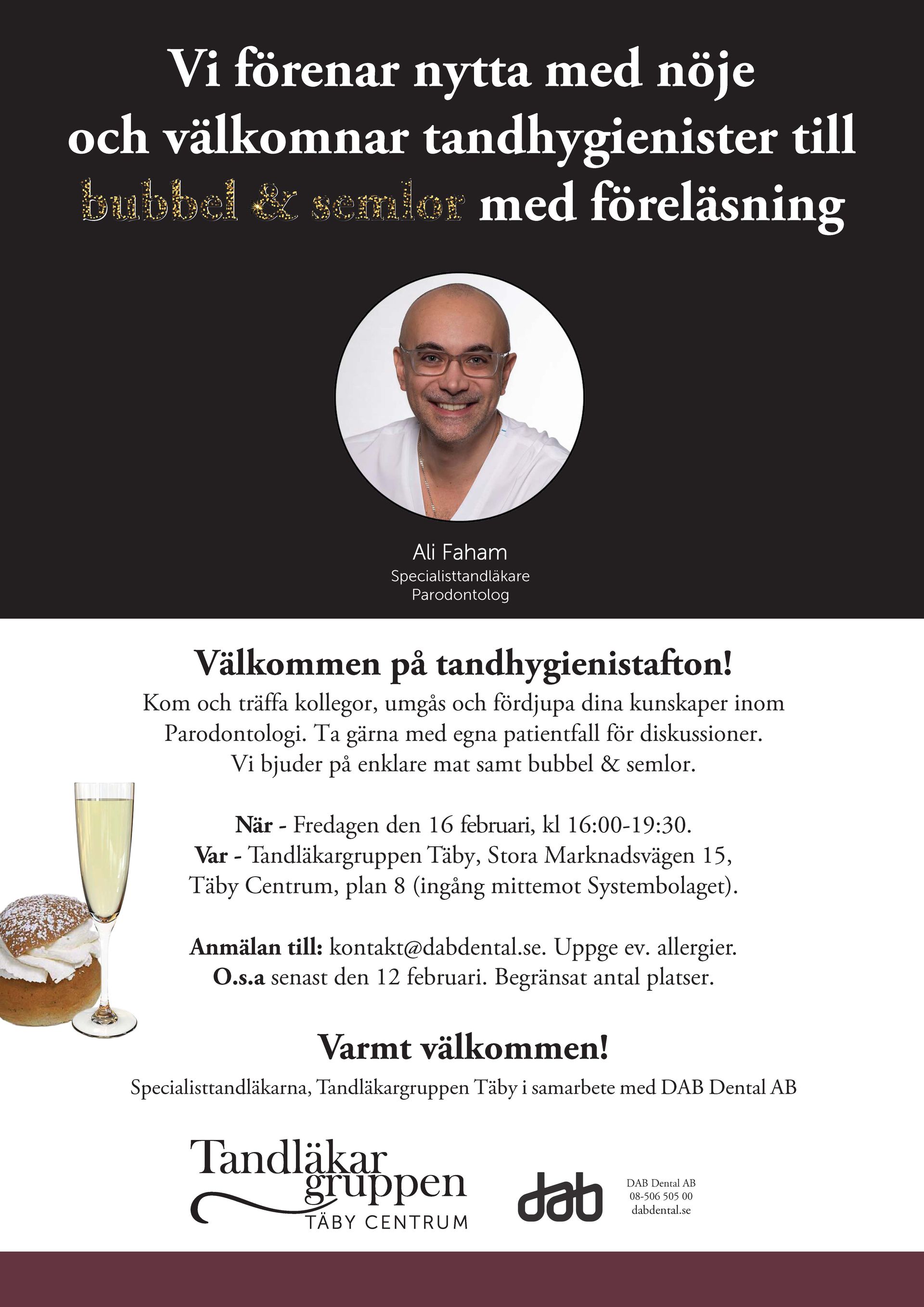 en affisch med en bild på en man och ett glas champagne .