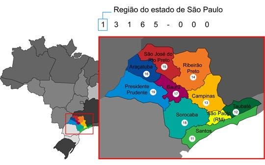 A map showing the region do estado de sao paulo