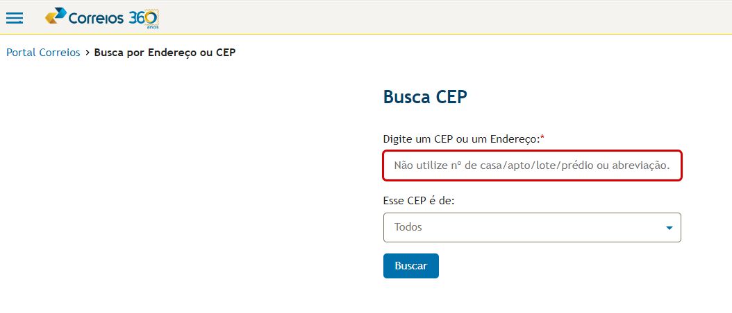 Uma captura de tela de um site que diz 'correos'