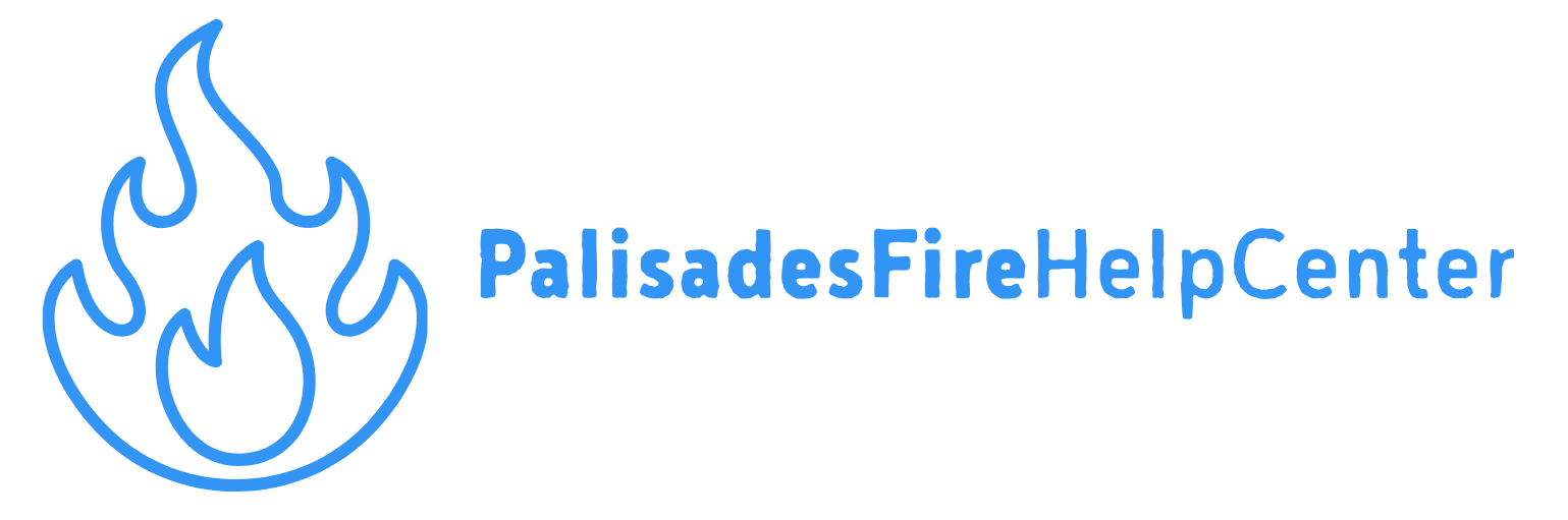 Blue flame logo with text