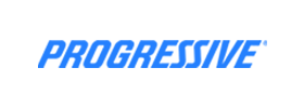 A blue progressive logo on a white background