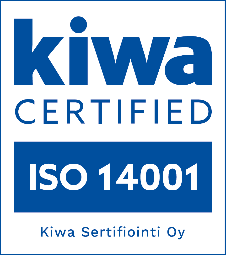 Kiva Certified logo, blue square with
