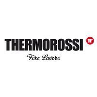 Logo THERMOROSSI con icona di fuoco rossa e slogan “Fire Lovers” su sfondo bianco.