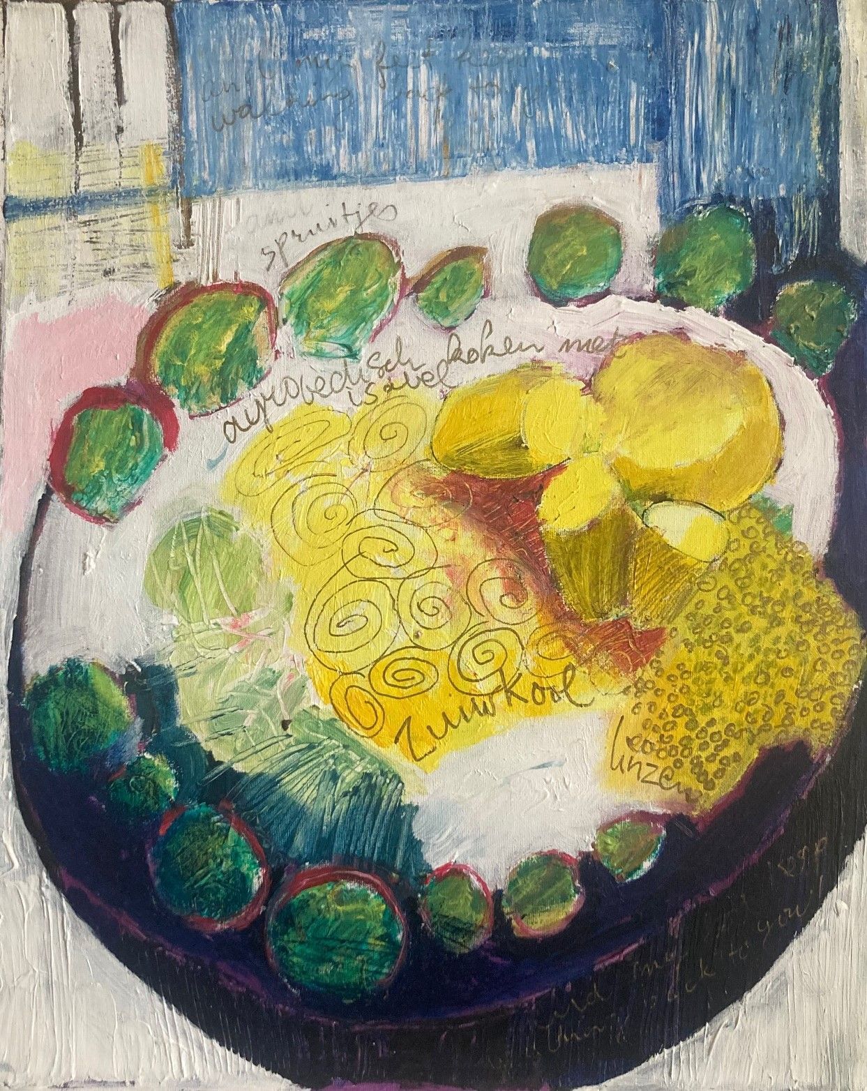Ayurvedic cooking, acrylic paint on canvas, 50x70cm, 2001.