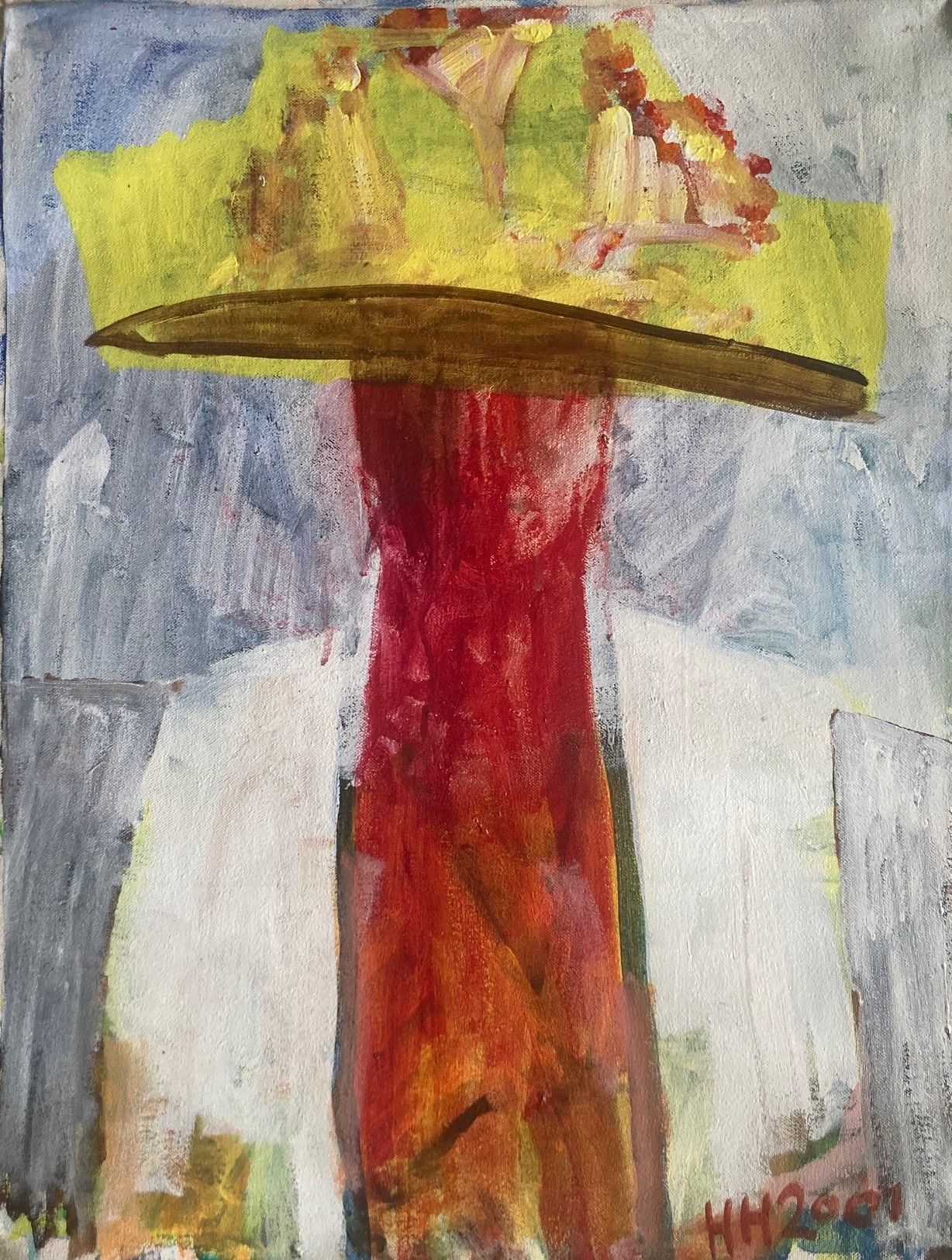 Frau Eva, acrylic on canvas, 70x50cm, 2001. Painting from the series The Indian Paintings, made during a painting sabbatical in Cochin, Kerala, India.