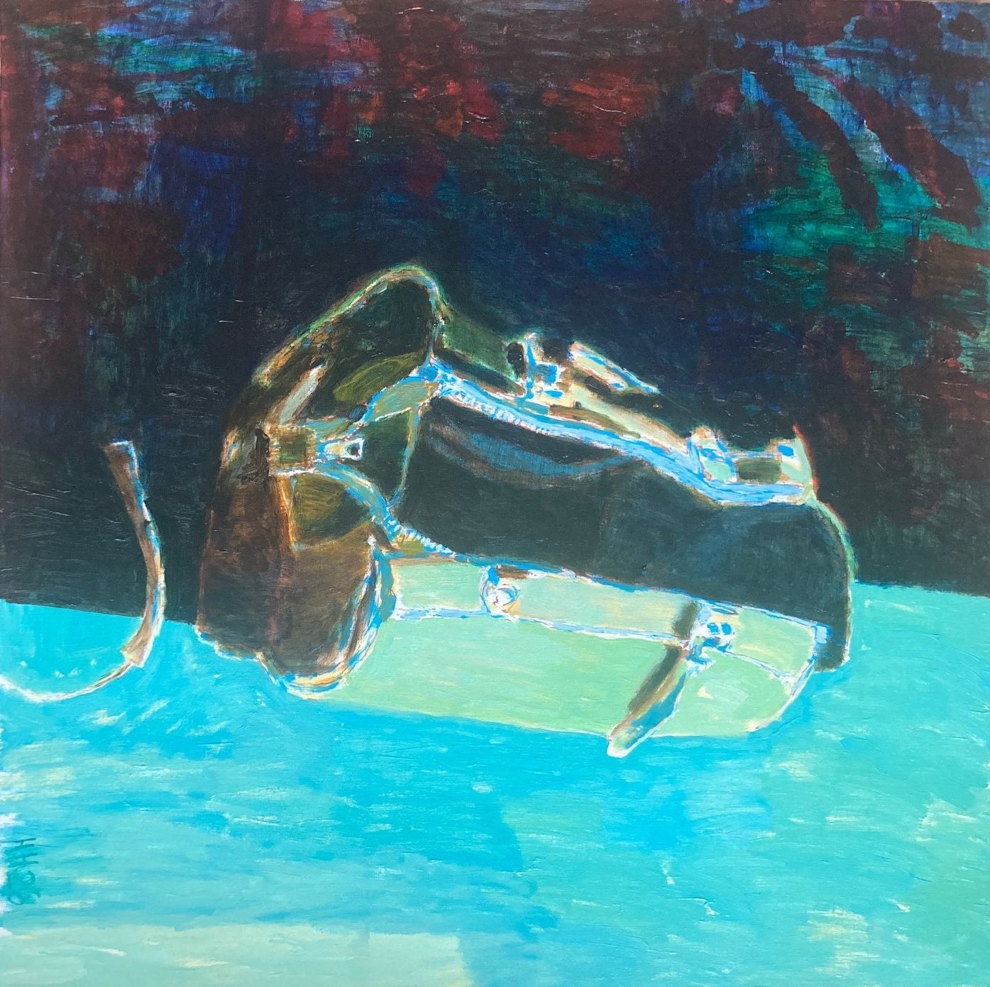 Portrait of a broken bag III, acrylic paint on canvas, 100x100cm, 2026.
