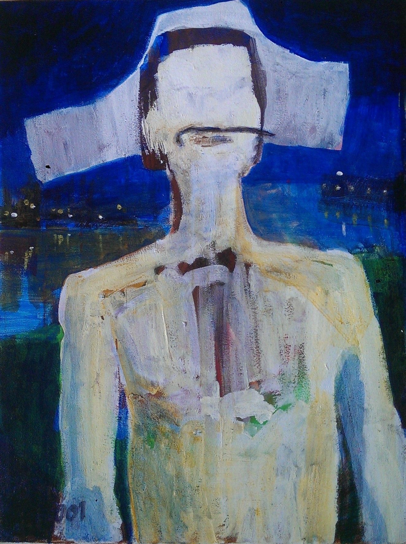 Onkel Gustav, acrylic on canvas, 70x50cm, 2001. Painting from the series The Indian Paintings, made during a painting sabbatical in Cochin, Kerala, India.