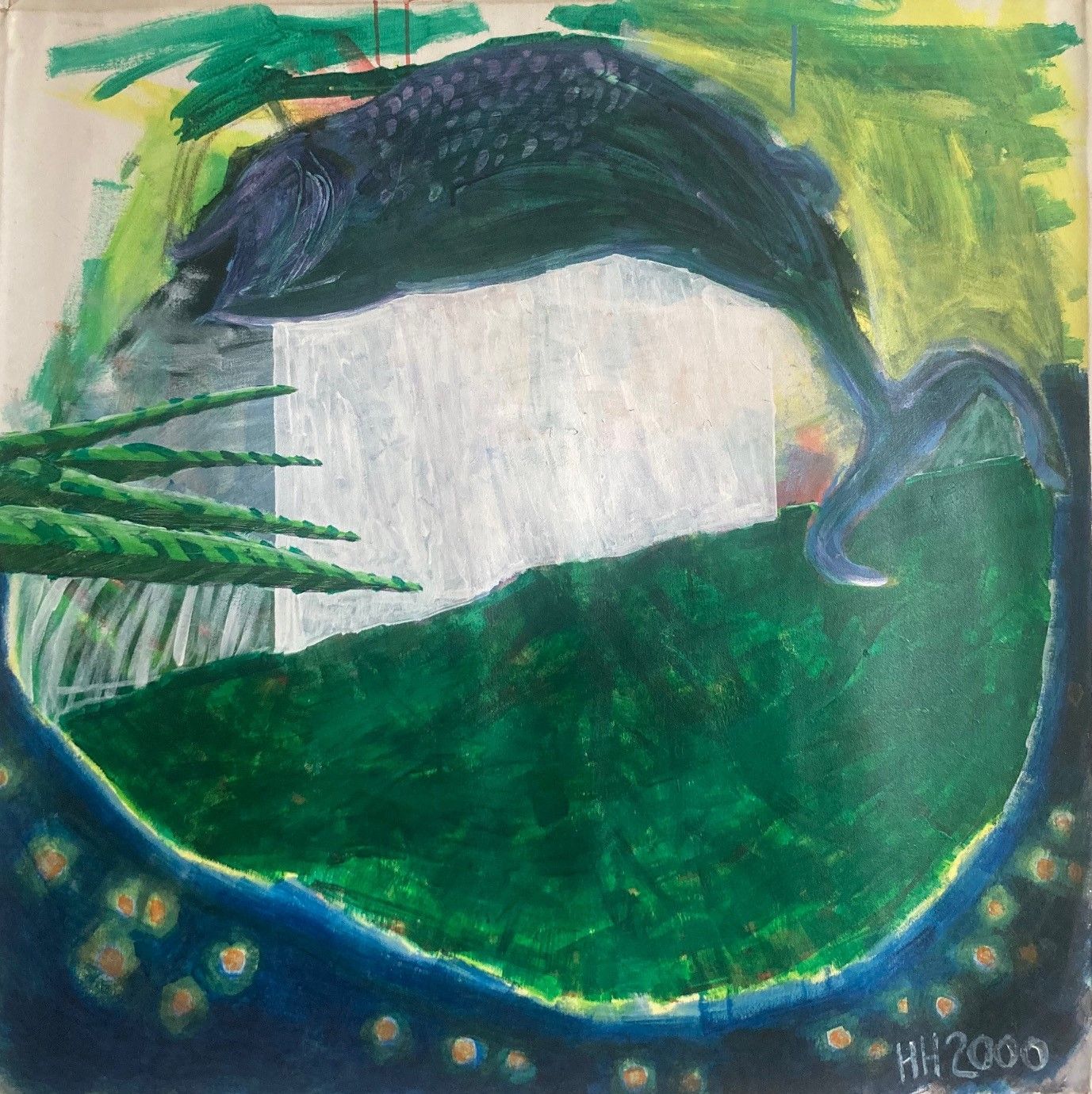 Raga VIII, acrylic on canvas, 100x100cm, 2001. Painting from the series The Indian Paintings, made during a painting sabbatical in Cochin, Kerala, India.