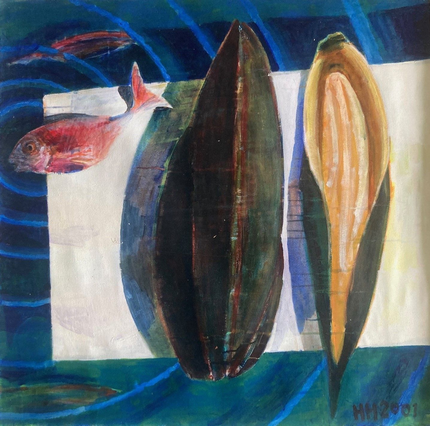 Raga VI, acrylic on canvas, 100x100cm, 2001. Painting from the series The Indian Paintings, made during a painting sabbatical in Cochin, Kerala, India.