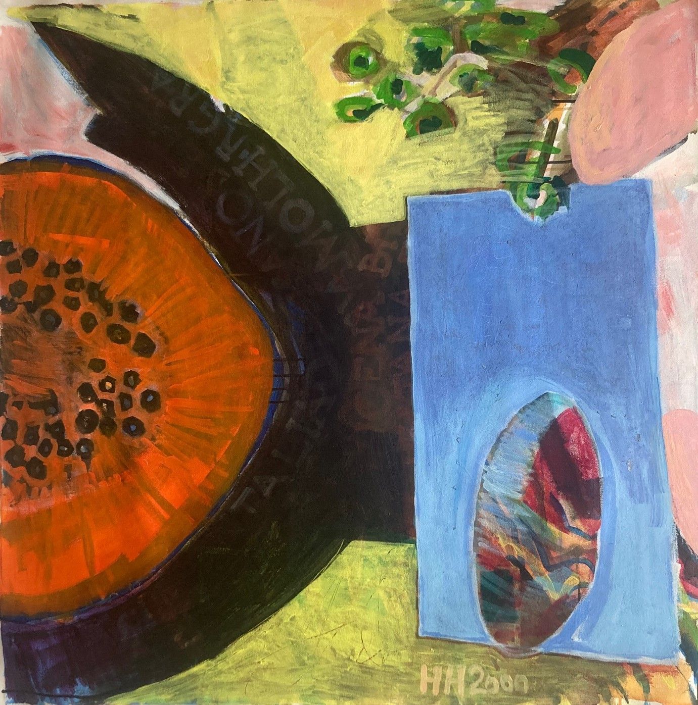 Raga VII, acrylic on canvas, 100x100cm, 2001. Painting from the series The Indian Paintings, made during a painting sabbatical in Cochin, Kerala, India.