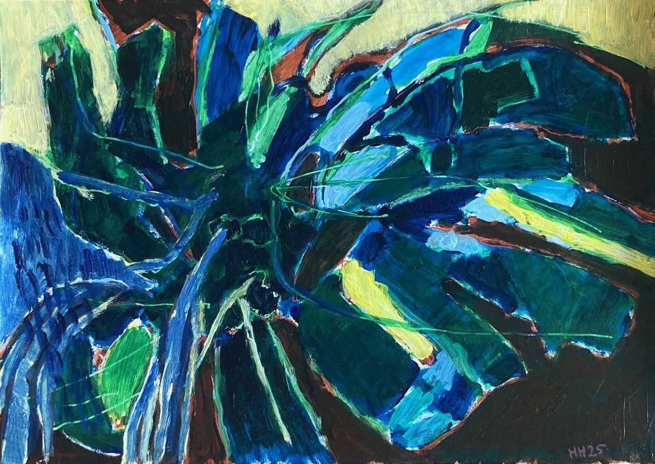 Shadows of Perception 16, acrylic paint and mixed medium on paper, 42 x 59,4 cm, 2025.
