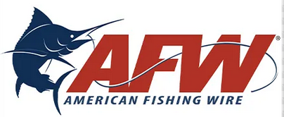 An american fishing wire logo with a marlin on it